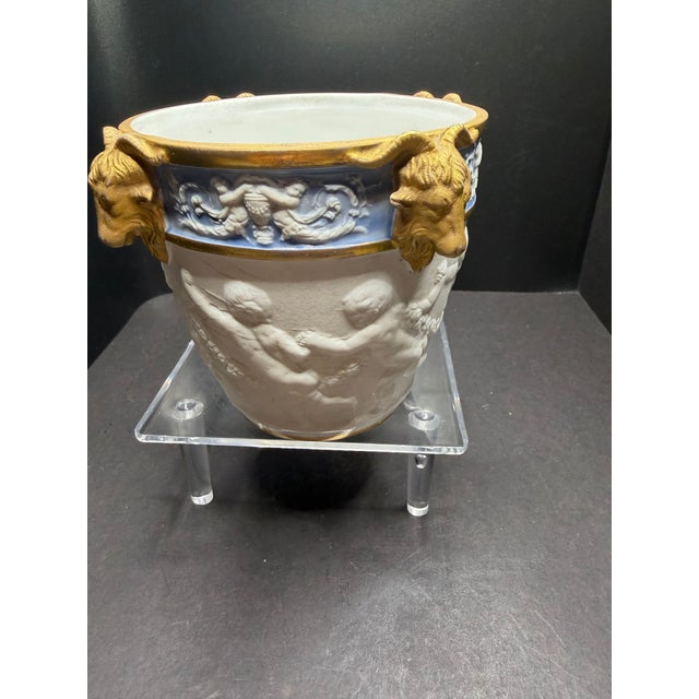 French Antique Sèvres Biscuit Porcelain Cachepot For Sale - Image 3 of 6