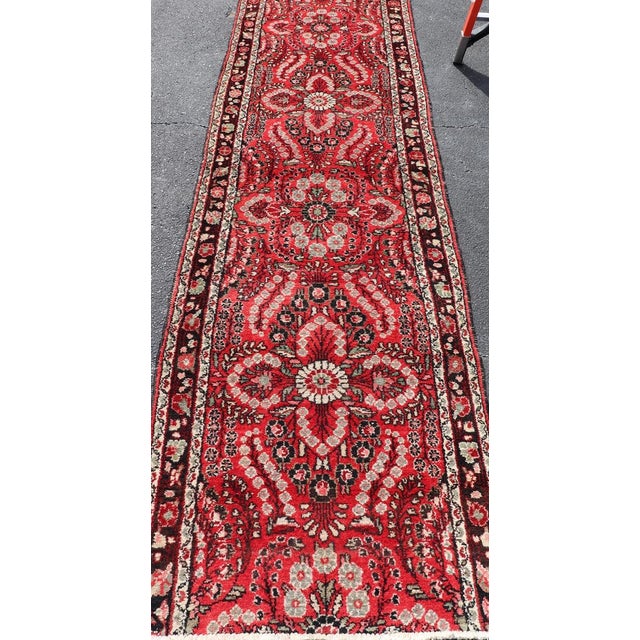 Textile Vintage Lilihan Runner With Red Field and Bold Floral Medallion Design For Sale - Image 7 of 13