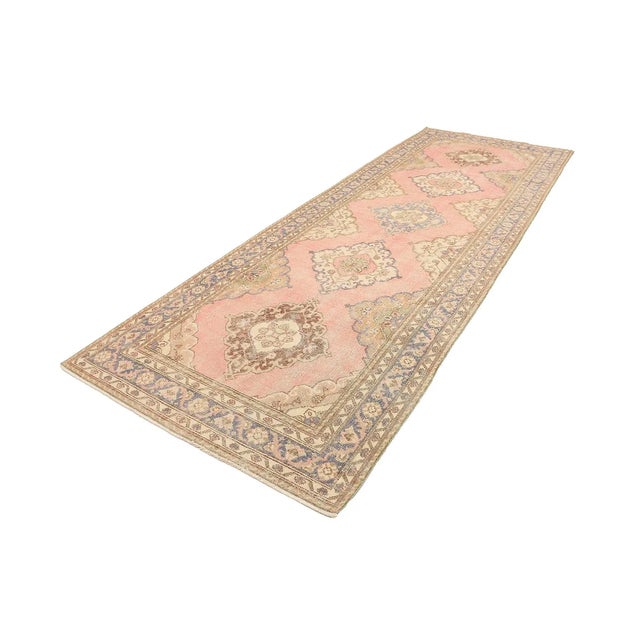 Mid 20th Century Vintage Turkish Distressed Area Rug For Sale - Image 4 of 7