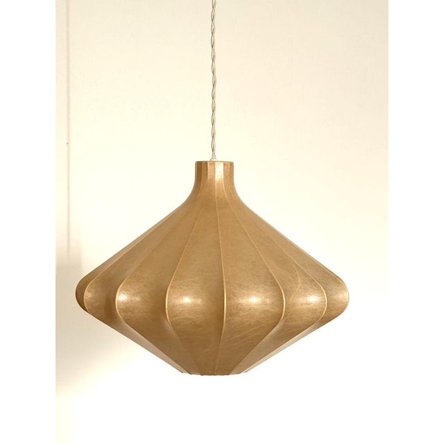 Cocoon Pendant Light attributed to Friedel Wauer for Goldkant Leuchten, 1960s For Sale - Image 6 of 14