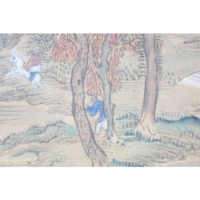 Asian Antique Original Antique Asian Painting on Silk Vintage For Sale - Image 3 of 5