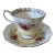 Vintage Royal Albert Moonglow Teacup and Saucer, Rose Marie Series, English Bone China, Pink Roses & Yellow Gold Trim For Sale