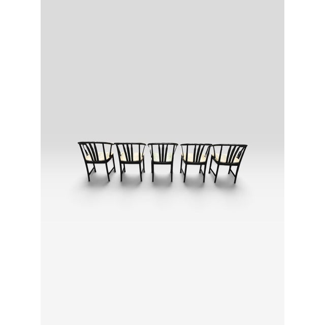 Set of Five Vintage Hungarian Black Lacquer Bentwood Armchairs For Sale In West Palm - Image 6 of 12