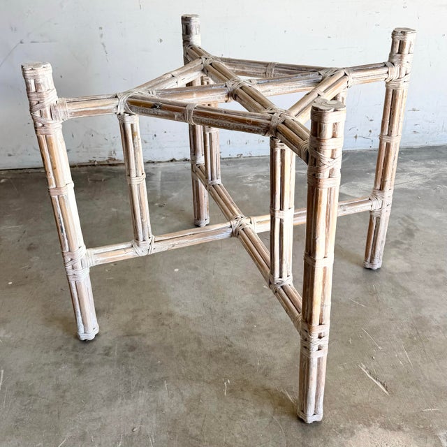 Beige Vintage Boho Chic Bamboo McGuire Style Table Base For Sale - Image 8 of 8