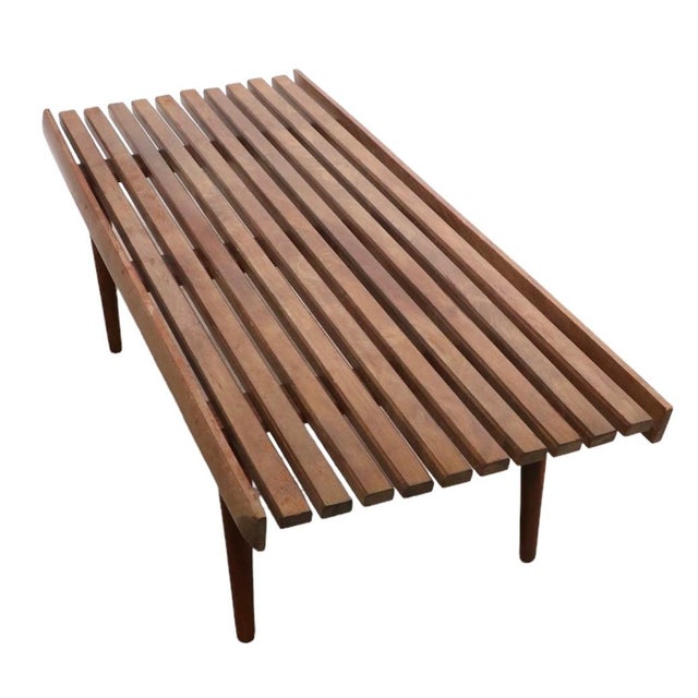 Mid 20th Century Mid Century Slat Bench Coffee Table Made in Yugoslavia C 1950/1960's For Sale - Image 5 of 13