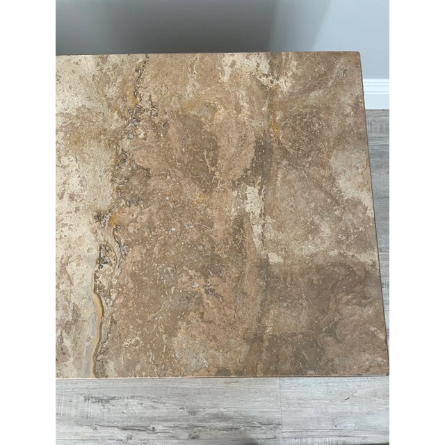 1980s Vintage Set of Italian Travertine Stone Cube Tables - Set of 2 For Sale In Sacramento - Image 6 of 12