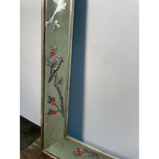 Chinoiserie Celadon Frame With Birds For Sale - Image 3 of 9