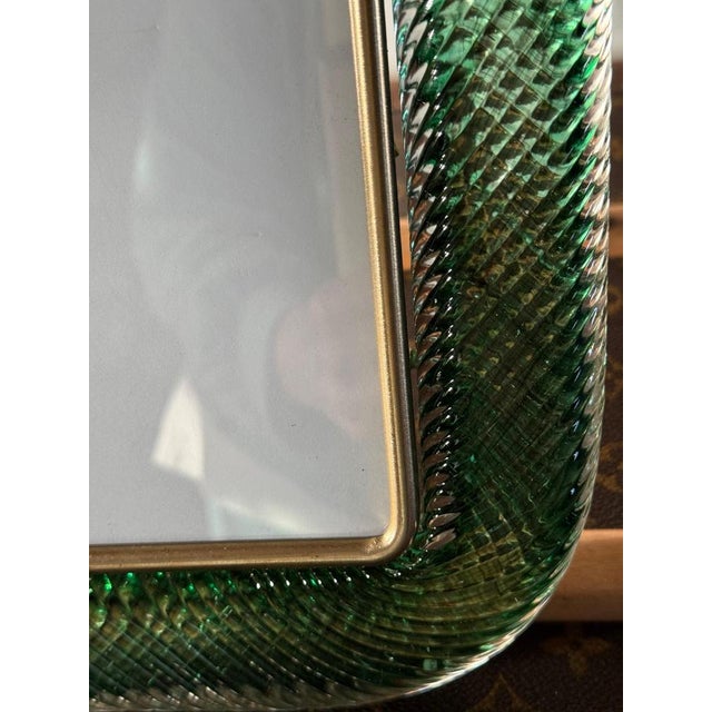 Glass Olive Green Murano Glass Photo Frame, 2000s For Sale - Image 7 of 14
