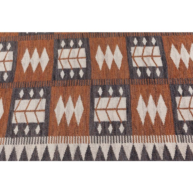 Textile Doris Leslie Blau Vintage Swedish Flat Woven Rug by Berit Koenig For Sale - Image 7 of 9