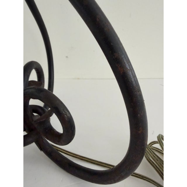 1960s Vintage Wrought Iron Scrollwork Table Lamp For Sale - Image 5 of 12