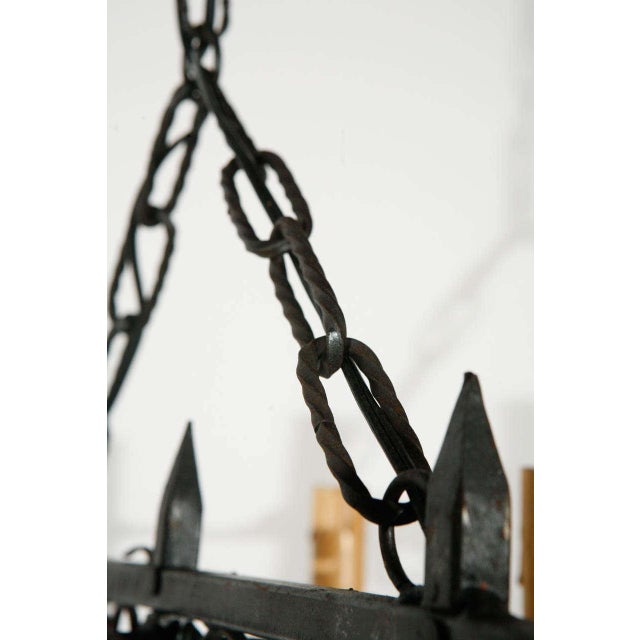 1930s Italian Iron Chandelier Fixture For Sale - Image 4 of 10