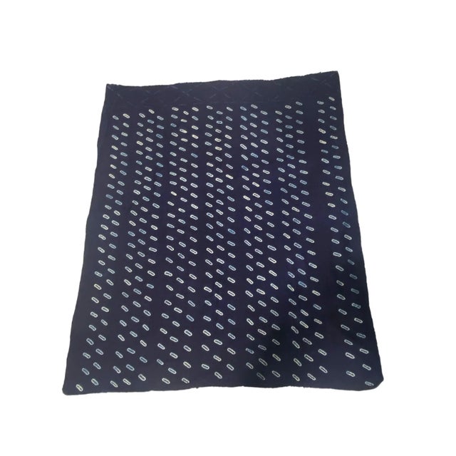 African Fine Indigo Cloth - Mossi Tribe Burkina Faso 57" H by 48" W For Sale - Image 3 of 5