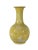 Mid 20th Century Vintage Lemon Yellow Monochrome Fine Porcelain Chinese Vase With Hand Painted White Pate Scenic Relief For Sale - Image 5 of 10
