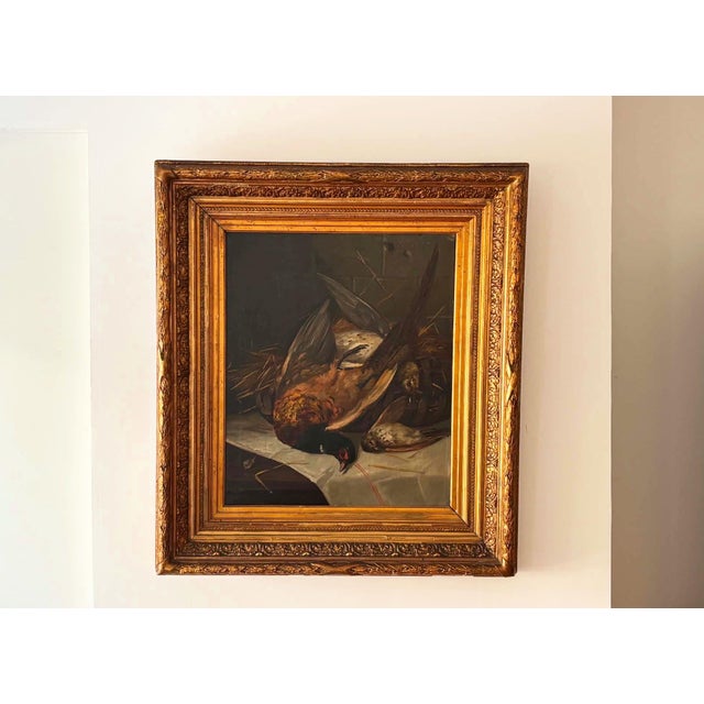 European Artist, Game Birds Still Life, Oil on Canvas For Sale - Image 6 of 12
