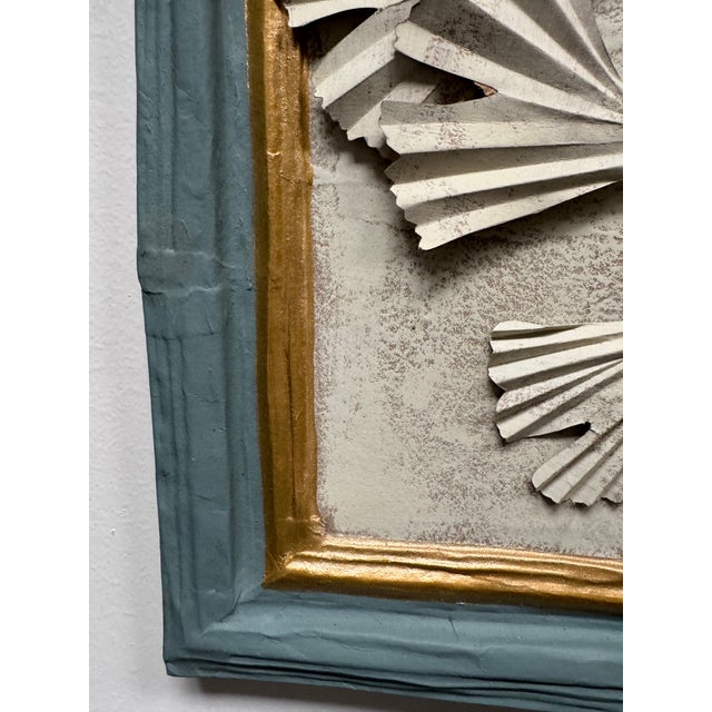 Paper Three-Dimensional Papier Mache' Botanical Art in Papier Mache Frame For Sale - Image 7 of 9