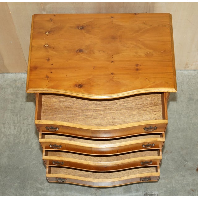 Vintage Wide Burr & Burl Yew Wood Chest of Drawers, Set of 2 For Sale - Image 17 of 18