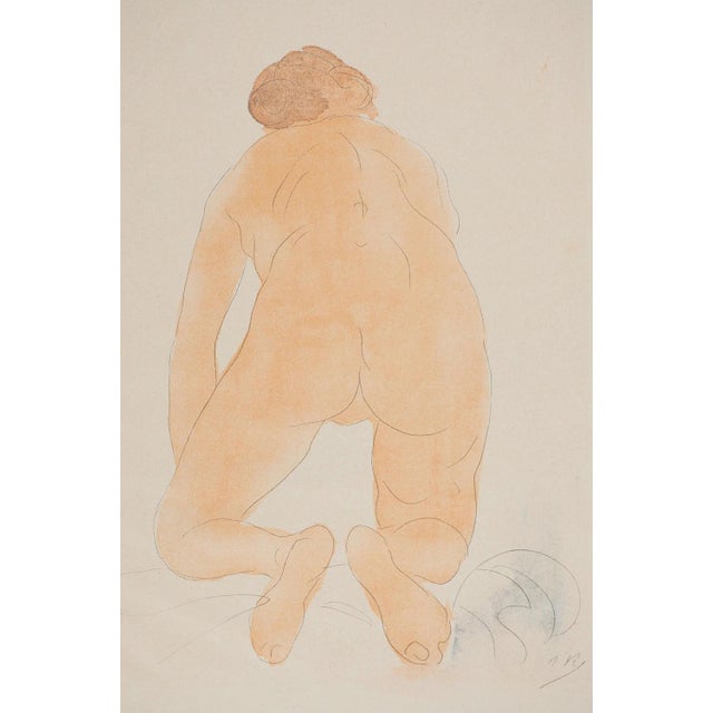 Modern Auguste Rodin, Crouching Nude, Lithograph and Stencil For Sale - Image 3 of 6