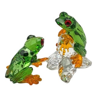 Swarovski Crystal Paradise Frogs by Elizabeth Adamer in Originial Box #5136807 - Set of 2 For Sale