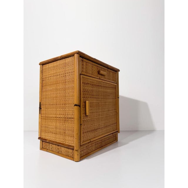 Mid-Century Modern Italian Bamboo and Woven Cane Nightstands, 1960s, Set of 2 For Sale - Image 18 of 18