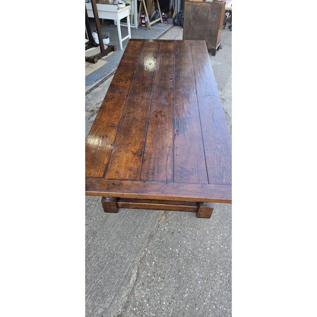 Farmhouse Plank Oak Refrectory Dining Table For Sale - Image 16 of 18