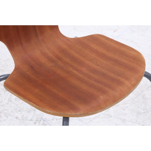 Brown Mid-Century Chair in Laminated Wood and Steel, 1970s For Sale - Image 8 of 18