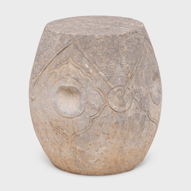 This impressive drum stool from Shanxi province was hand-carved from solid limestone nearly 250 years ago, designed to add...