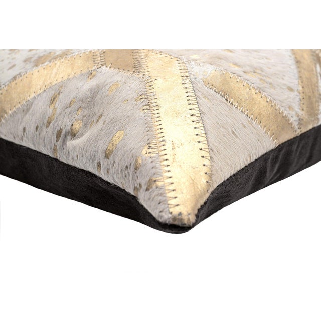 2020s Pair of Canvello Genuine Cowhide Leather Decorative Throw Pillows With Feather Down Insert Included For Sale - Image 5 of 9