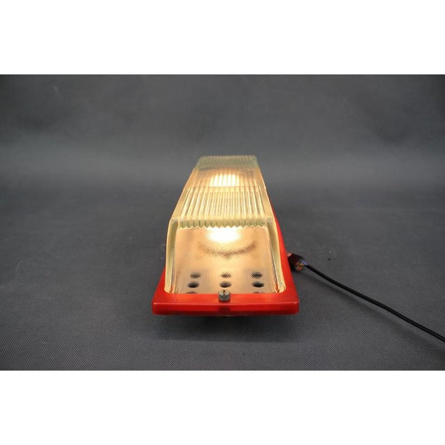 Space Age Wall Lamp with Red Plastic and Glass, Czechoslovak, 1970s For Sale - Image 10 of 11