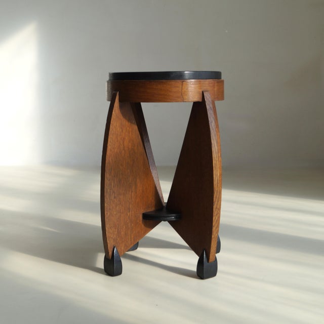 1920s Dutch Art Deco Curvy Amsterdam School Accent Table by J.J. Zijfers, 1920s For Sale - Image 5 of 18