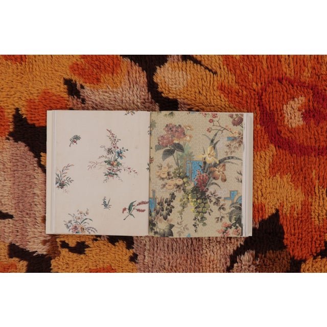 Textile Vintage Turkish Square Rug With Saffron and Brown Floral Elegance - Rug & Kilim For Sale - Image 7 of 8