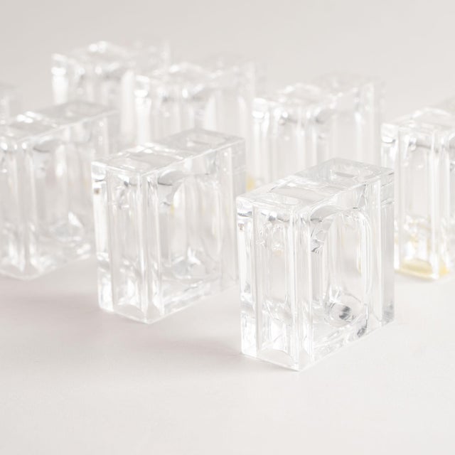 Plastic Vintage Lucite Salt and Pepper Shaker Napkin Ring Set For Sale - Image 7 of 11