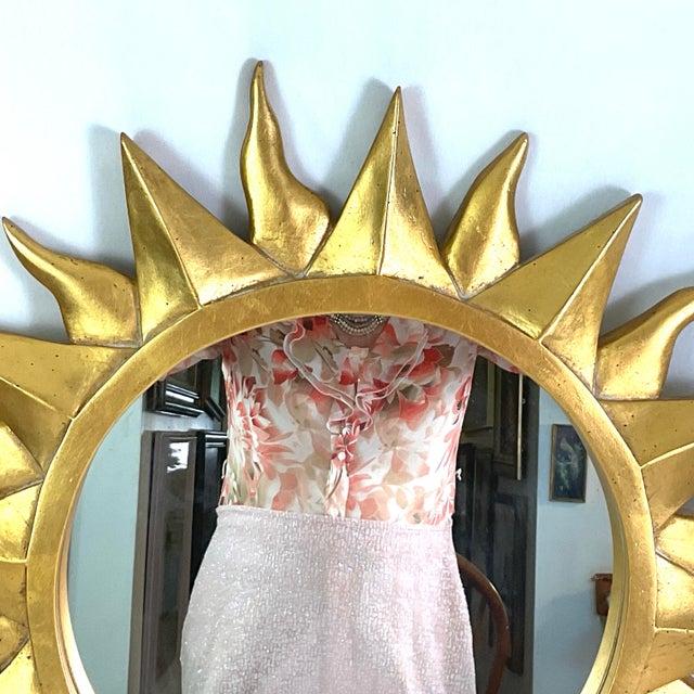 1960s Mid-Century Modern Celestial Sunburst Wall Mirror For Sale - Image 4 of 6