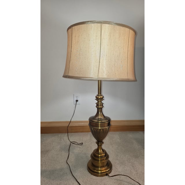 Vintage Mid-Century Modern Solid Brass Trophy / Urn Table Lamp For Sale - Image 10 of 10
