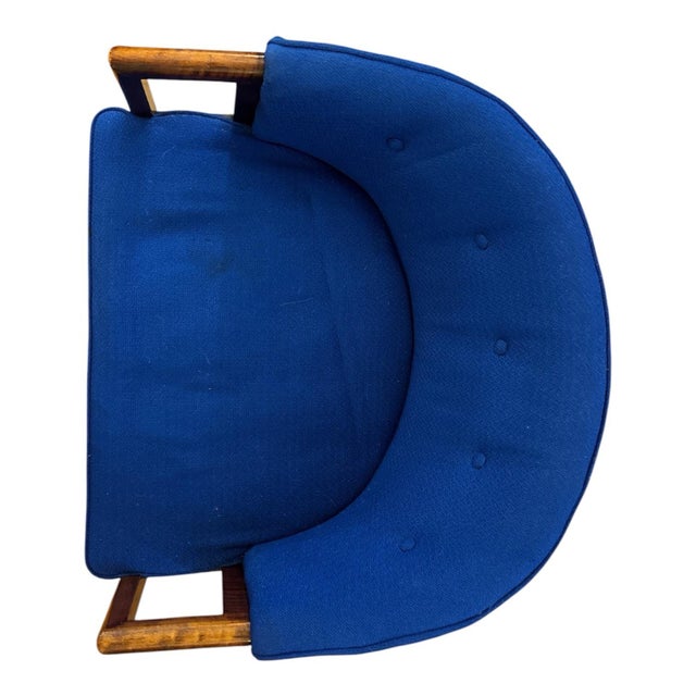 1970s Bright Blue Mid Century Lounge Chair For Sale - Image 5 of 7