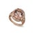 Modern 14k Rose Gold 7.38ct Morganite Halo Accented Diamond Cocktail Ring, Size 7 For Sale - Image 3 of 8