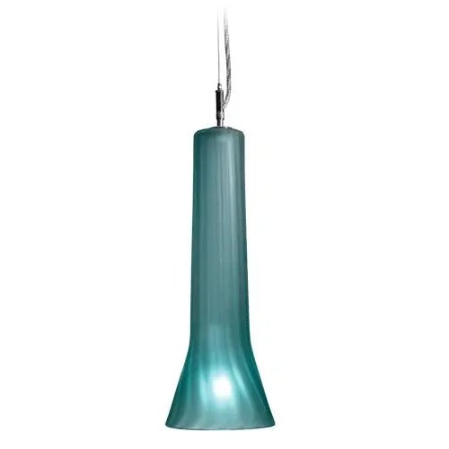 Tempo Flare Frosted Pendant Light from the Flashlight Collection in Teal For Sale - Image 4 of 4