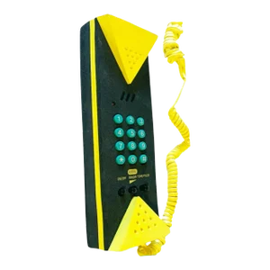 1990s Canetti Post Modern Memphis Geometric Yellow Teal Black Telephone