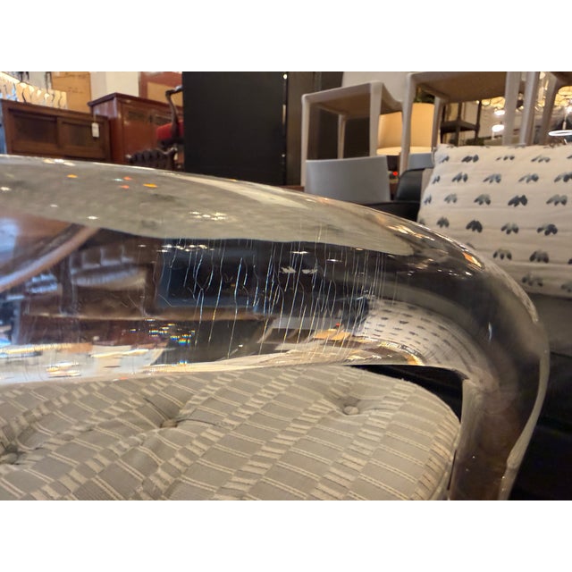 Mid 20th Century Charles Hollis Jones Lucite Chairs + Casters, Set of Four. For Sale - Image 15 of 16