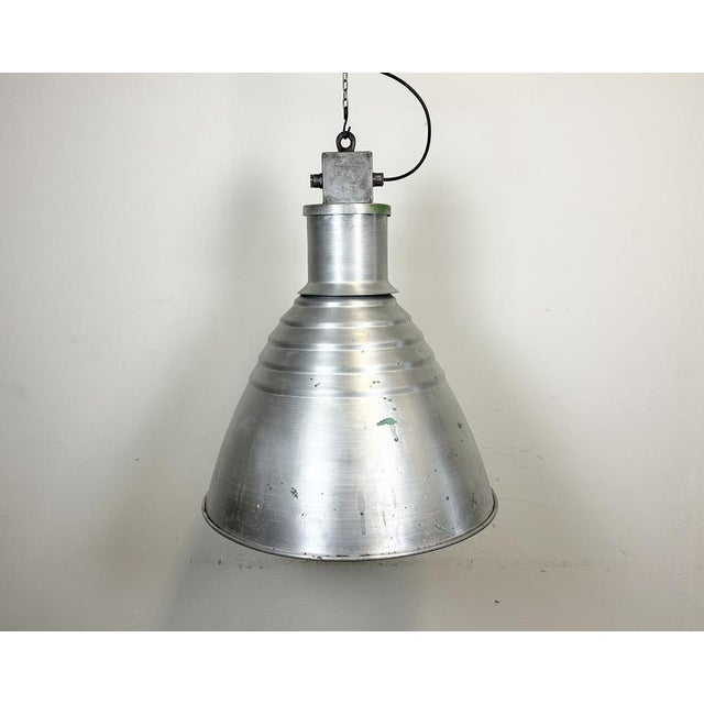 Silver Large Industrial Aluminium Pendant Light from Elektrosvit, 1960s For Sale - Image 8 of 18