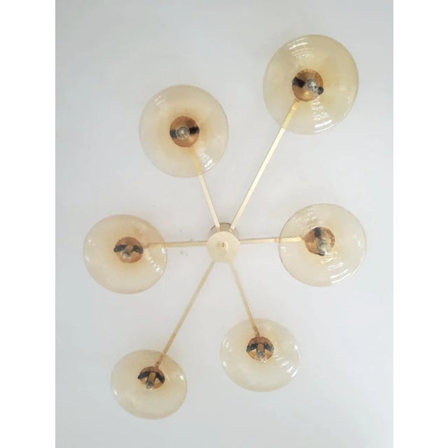 Not Yet Made - Made To Order Angelo Natural Brass Amber Bubbles Glass Flush Mount by Fabio Ltd For Sale - Image 5 of 8