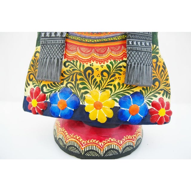 Alfonso Castillo Orta Frida Kahlo Day of the Dead Mexico Folk Pottery Candelabra For Sale - Image 4 of 9
