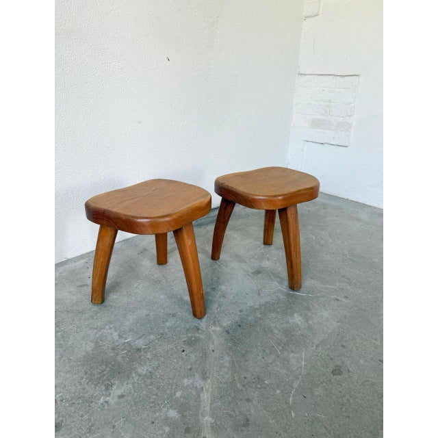 Oak Stools by Henri Bataille, 1950s, Set of 2 For Sale - Image 17 of 18