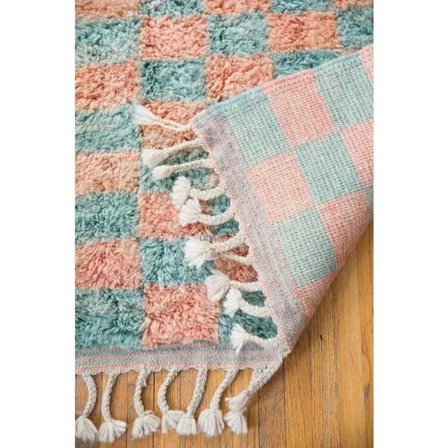 Not Yet Made - Made To Order Sage & Coral Checker Beni Ourain Moroccan Wool Rug - 11x14' For Sale - Image 5 of 7