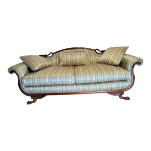 Late Empire Duncan Phyfe Style Sofa With Custom Pillows