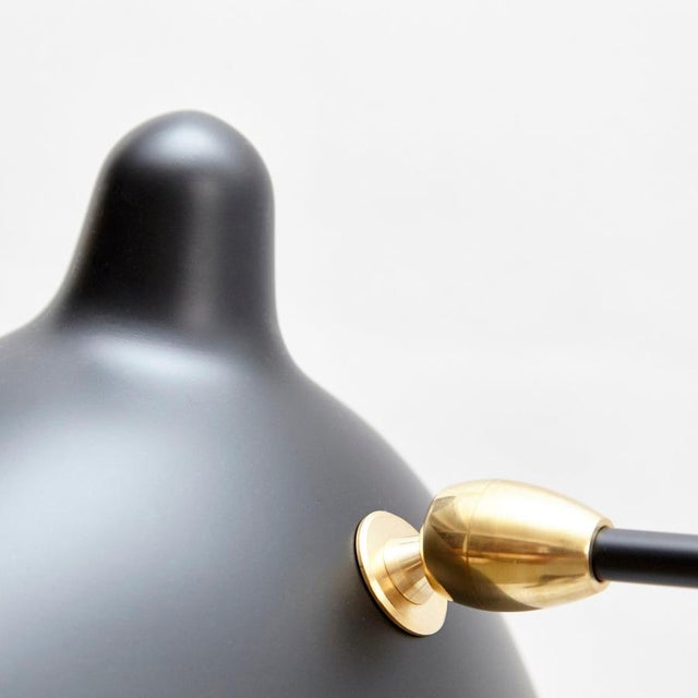 Metal Mid-Century Modern Black Three Rotating Straight Arms Wall Lamp by Serge Mouille For Sale - Image 7 of 12