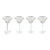Kampari Triangular Martini Glasses with Gold Rim, Luster, Set of 4 For Sale