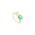 Art Deco Cushion Cut Emerald Diamond Toi Et Moi 18k Gold Ring Size 6 For Sale - Image 3 of 12