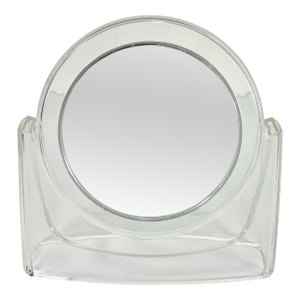 1970s Vintage Lucite Tabletop Flip Makeup Mirror, Charles Hollis Jones Attributed
