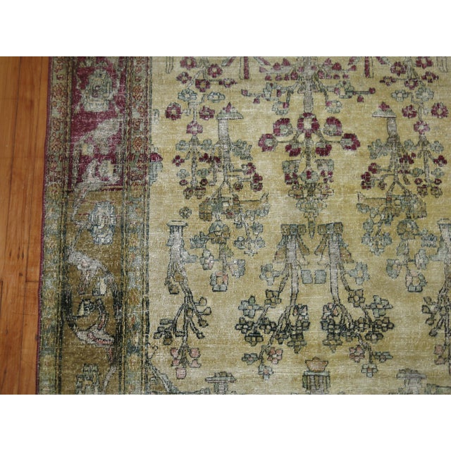 Antique Zabihi Collection Persian Isfahan Prayer Carpet - 4'6" x 6'5" For Sale In New York - Image 6 of 8