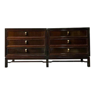 1970s Mid Century Modern Ebony Lowboy Dresser by Widdicomb Furniture For Sale